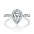 High Quality Classic Wedding 925 Sterling Silver Water Drop Shaped Ring D Color Pear-cut Moissanite Ring with GRA Certificate