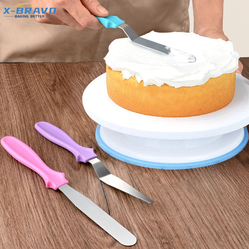 Cake Smooth Cream Spatula Spatulas Stainless Steel Baking Pastry Tools Cake Decorating Tools Butter Cream Spatulas