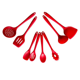 Must Have Outdoor Camping Home Kitchen Accessories Red Silicone Utensils Set