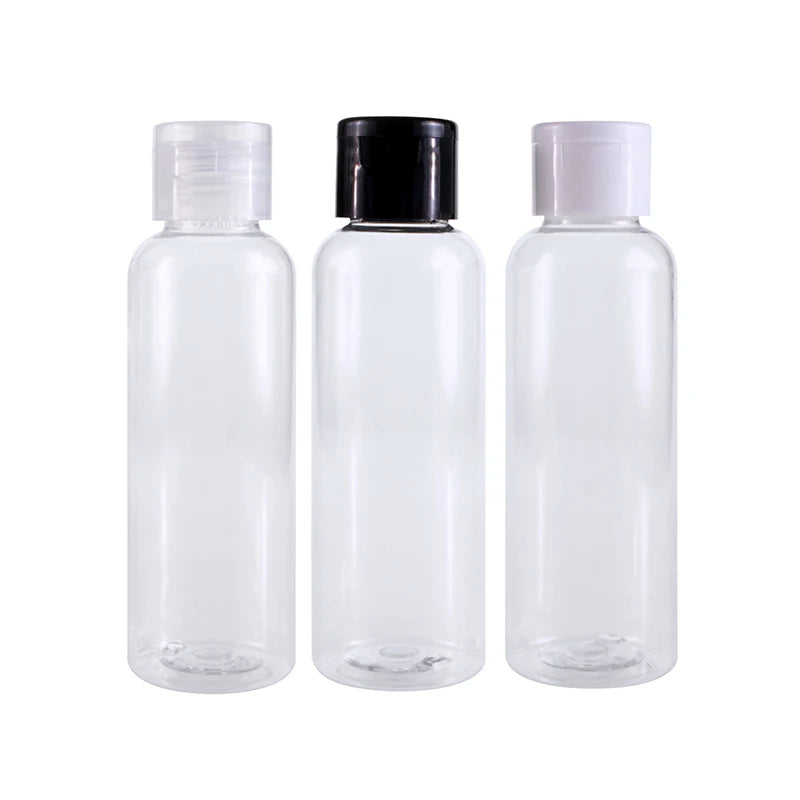 Empty 30ml 50ml 60ml 100ml 250ml 500ml clear PET Hand Sanitizer Plastic Bottle with Flip Cap