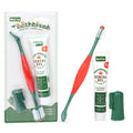 3-in-1 Vanilla/Beef Flavors Pet Oral Hygiene Kit Dog Oral Care Cleaning Set With Dual Ended Toothbrush FingerbrushToothpaste