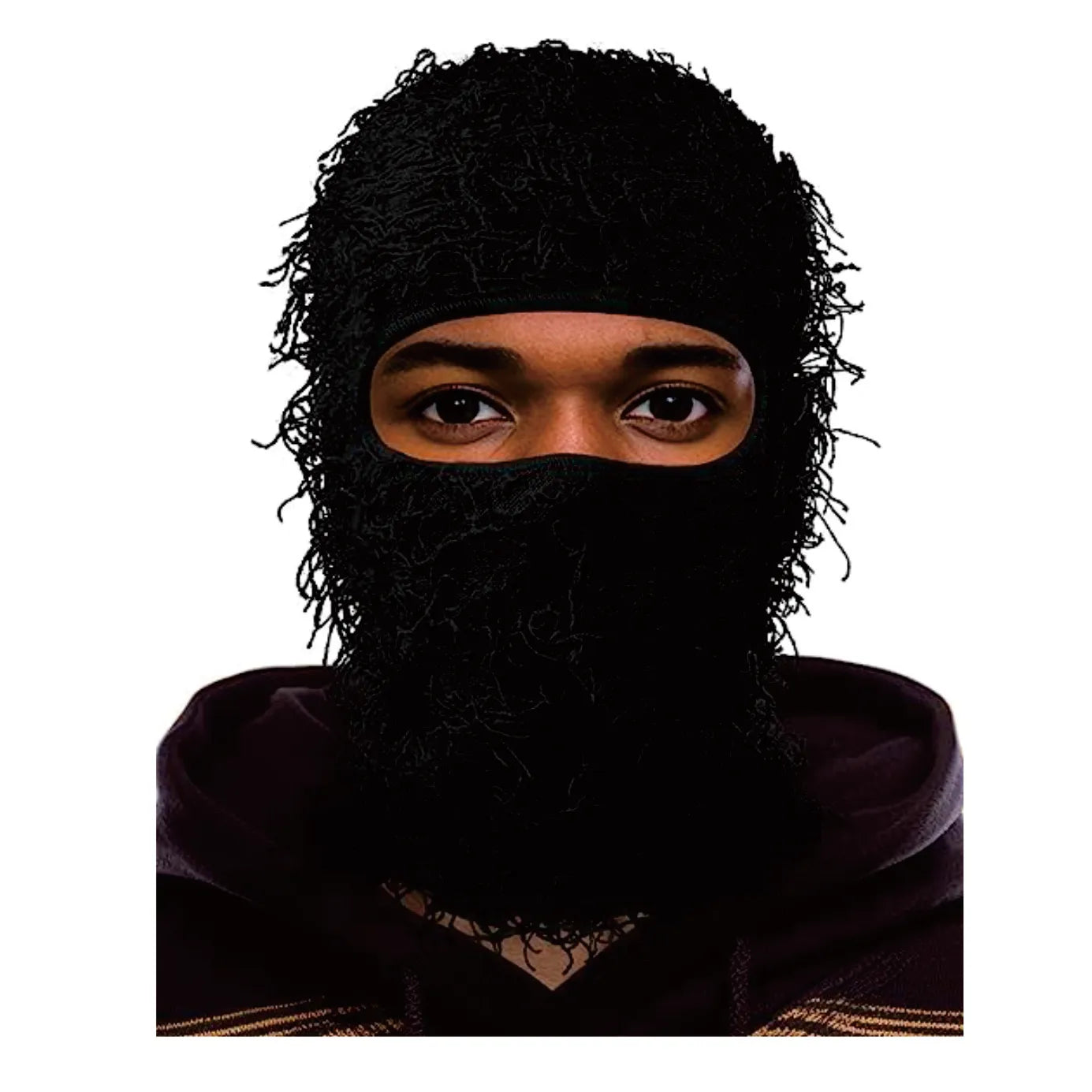 Winter Premium Striped Distress Balaclava One Size Yeat Shiesty Beanie for Daily Sports and Fishing
