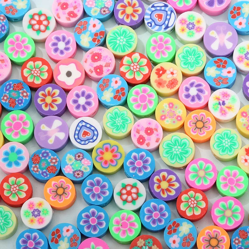 Mixed Color Porcelain and Polymer Clay Beads Slices 1000pcs/Bag Loose for Handmade Bracelets & Necklaces Jewelry Making