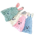 Thick Coral Fleece Cute Long Ear Rabbit Dry Hair Cap Shower Bath Towel Strong Absorbing Drying Ultra-Soft Hat Turban