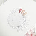 2024 New 24pcs Tips Designs Multiple Shapes Nail Polish Color Chart for Display Practice Wholesale Professional Wheel Round