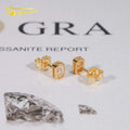 New Arrival Hip Hop Gold Plated Bezel Setting Emerald Cut Moissanite 925 Silver VVS Diamond Earrings
