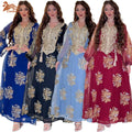 4076  Wholesale Women Dubai Tutkish Arab Kaftan Long Sleeve Maxi Dress Ethnic Islamic Clothing Eid  Muslim Dress