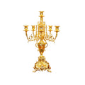 European Antique Golden Copper Candlestick Classic Perforated Home Decor Gift with Classic Candle Holder