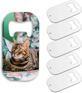 Sublimation Blanks White Color Stainless Steel Dog Tag Shape Bottle Opener