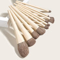 HMU Professional Custom Logo Wood 10pcs Wooden Handle Super Soft Synthetic Hair 10pcs Face Women Makeup Brush Set Cosmetic