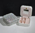 Fancy Glitter Organizer Necklaces Rings Earrings Small Storage Case With Diamond Mini Portable Travel Jewellery Jewelry Box