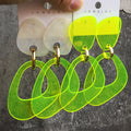 Women's Fashion Drop Earrings Party Popular Sea Shell Acrylic with Fluorescent Colors Simple Irregular Geometry Big Drop Design