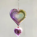 Factory Price Wind Spinner 20CM Love Heart Stainless Steel Rotating Metal Sheet 3D Wind Chime Pendant Decoration Gift