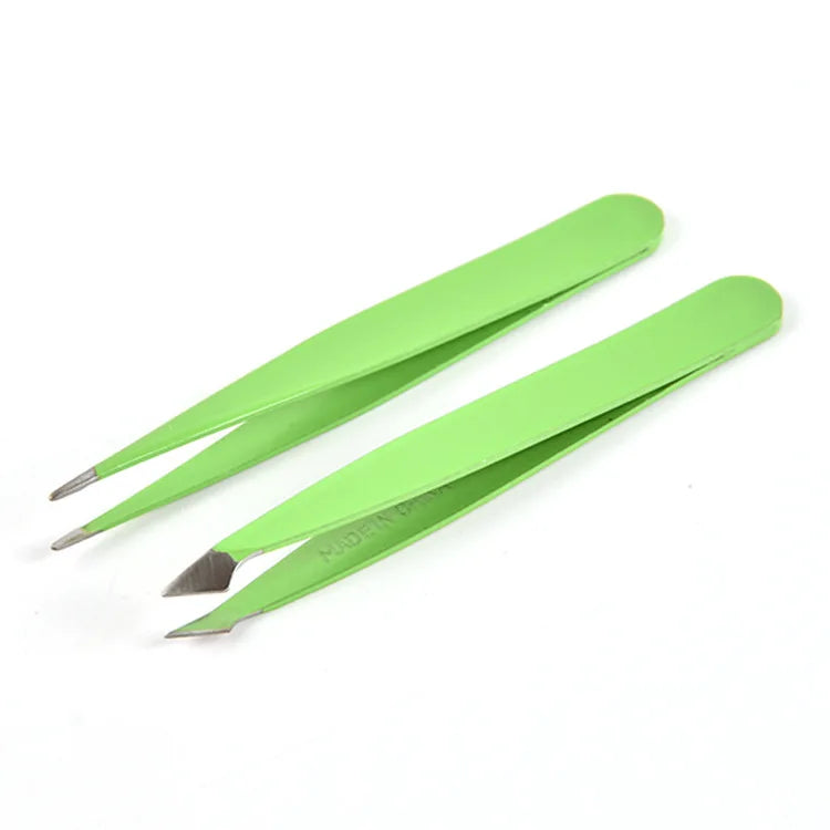 US Popular 2pcs Eyelash Extension Tweezers Set White Color Eyebrow Remover Tools