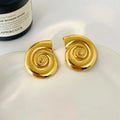New Fashion Jewelry Exaggerated Stainless Steel Earrings 18K Gold Plated Titanium Steel Conch Thread Dancer Earrings