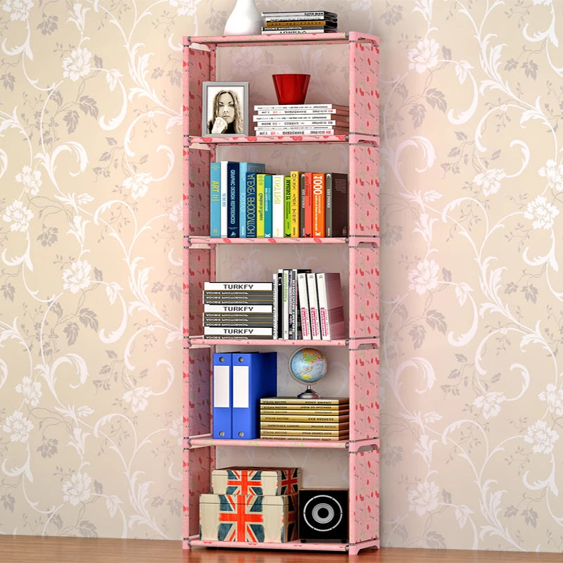 Household Children's Cheap Non-woven Fabric Books Cabinet Kindergarten Bookcase Toy Storage Rack Bookshelf for Sale