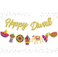 Diwali Decoration Happy Diwali Rose Gold Glitter Paper Banner Garland Diwali Festival of Lights Party Hindu Party Decor Supplies