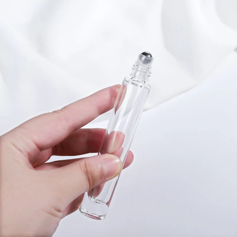MUB 10ml Thick Bottom Cylinder Round&Square Roller Bottles Essential Oil Glass Bottle Empty Refillable Glass Roll on Bottle