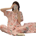 Sell Like Hot Cakes Pajamas Women's Sweet and Comfortable Pajamas Peach Home Service Set