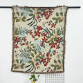 Low MOQ Custom Boho Jacquard Woven Blanket Floral Plant Pattern Square Character Designs Portable Tapestry Throw Airplane Use