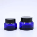 Clear Blue 30g OEM Scrub Skin Cream Packaging Container with Lid Empty Cosmetic 50ml Glass Jar Glass Jar for Skin Care