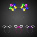 Luminous Pentagram Hair Accessories-Headbands Hoops for Adults Random Color for Back School Ramadan Festivals Parties Bag