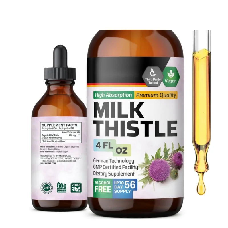 Private Label Supply Supplement Pure Milk Thistle Liquid Drops Milk Thistle Extract for Liver