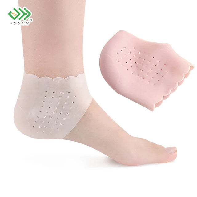 JOGHN Non-Slip Silicon Gasket Foot Pads Heel Pad Gel Sandal Gel Insole Pair Tpe Cushion Dual Insole Wide Heel Pad Socks
