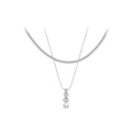 High Quality Polishing Stainless Steel Jewelry Double Layer Snake Chain Steel Ball Pearl Pendant for Woman Gift Necklace P233395