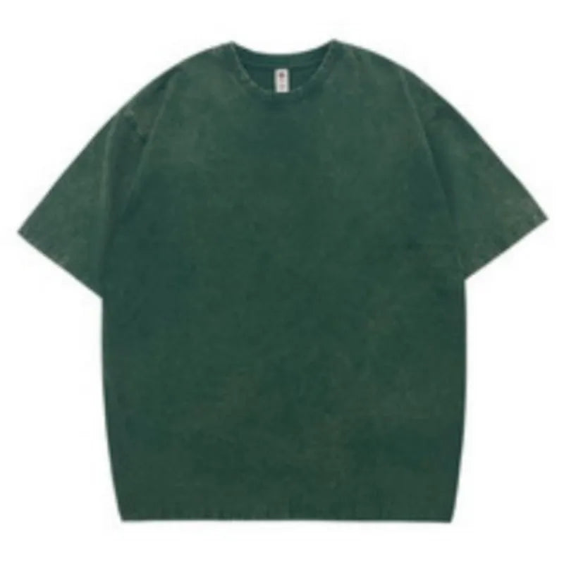 Tees Inside Distressed Boxy  Heavyweight Custom Casual Blank Short Sleeve Oversized 100%cotton Vintage Acid Washed T Shirt Men