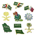 Wholesale Custom Made Metal Crafts Soft Enamel Country Flag Brooch Magnetic Saudi Arabia Lapel Pin Badge for National Day Gifts