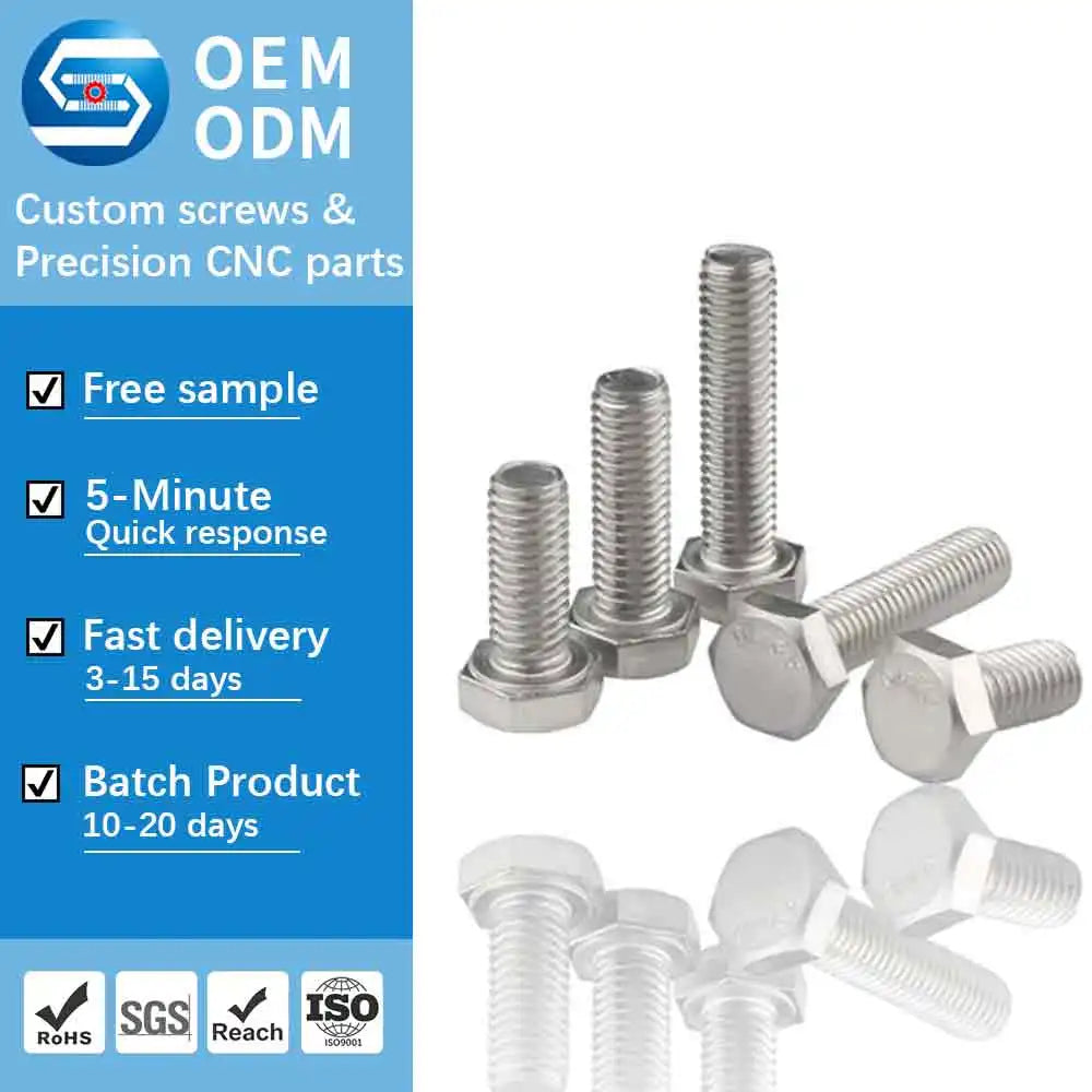 High Strength Stainless Steel Hex Head Bolts DIN 933 A2-70 Full Thread for Machinery & Construction