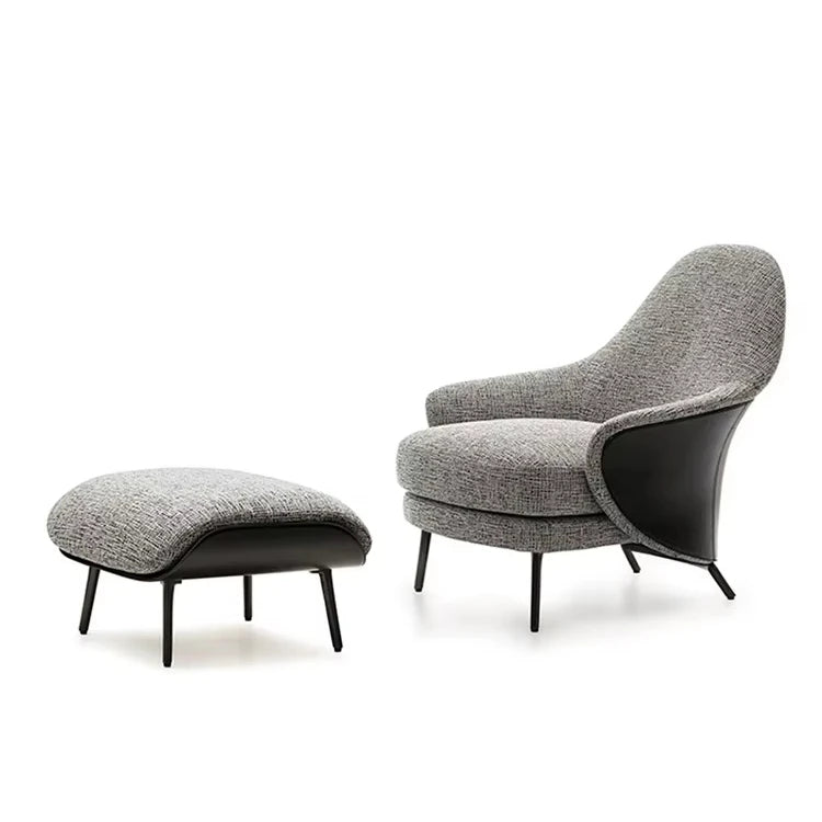 Nordic Modern Accent Chair Home Hotel Luxury Japanese Style Soft Boucle Upholstered Leisure Chair for Living Room or Home Office