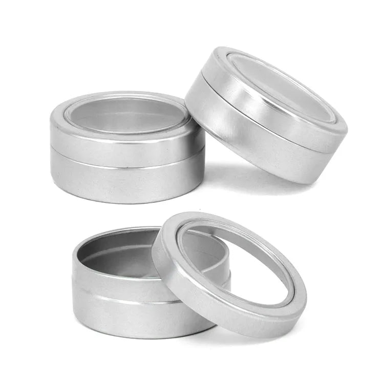 Colorful Printing Metal Tins Mini Round Black Cosmetic Metal Packaging Empty Tin Can Jars Aluminum Metal  Tins