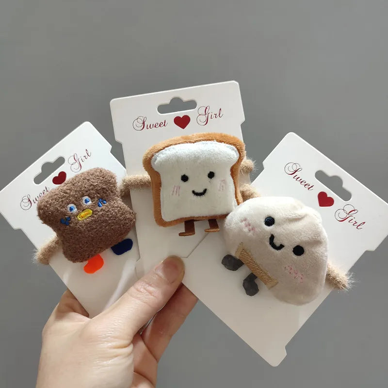 MIO Wholesale Cute Plush Cartoon Bread Shape Hair Ties Hair Accessories Girls Ponytail Elastic Hair Band Fashion Rubber Band