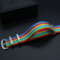 2025 Striped Rainbow Nylon 20mm Smartwatch Watch Strap Premium One Piece Colorful Fabric