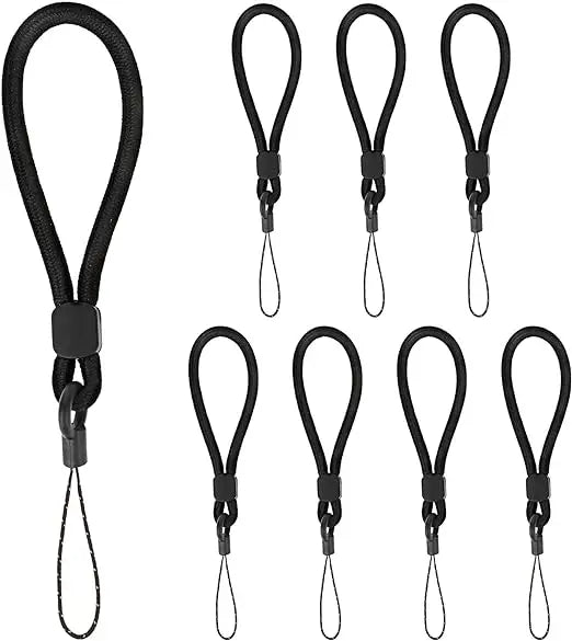 Adjustable Portable Short Lanyard Straps Assorted Color Nylon Finger Straps for Mobile Phone Keys
