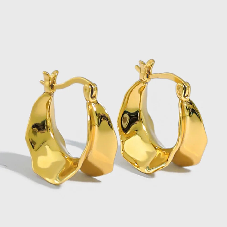Wholesale Jewelry New Chunky Big Hoop Earrings 925 Silver Rhodium Gold Plated Hoops for Women