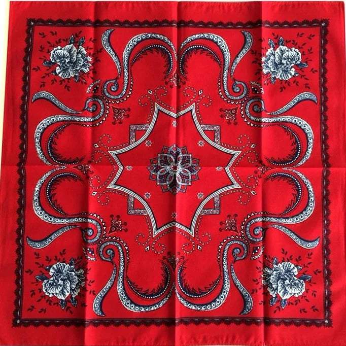 Big Cotton Printed Handkerchief  Europe Traditional  Floral Red Bandana the Netherlands