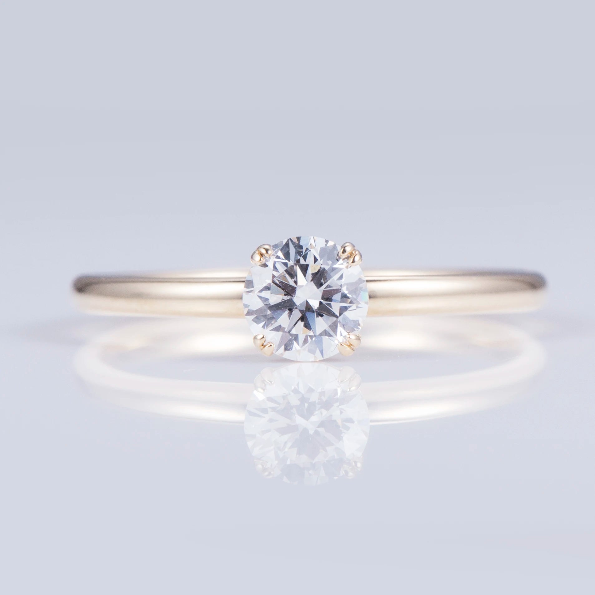 MSR-675 18k Gold 0.5ct D VVS2 Round Lab Grown Diamond Wedding Finger Rings Pretty Luxury Design Fine Jewelry