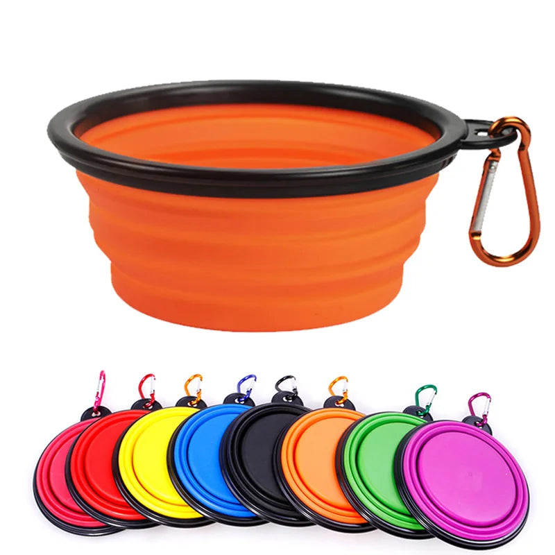 Collapsable Foldable Silicone Travel Outdoor Hiking  Food Water Feeding Pet Cat Dog Bowl