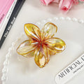 Hot Selling Wholesale Colorful Frangipani Hairpin Flower Grab Clip Elegant Lady Plastic Hair Claws for Hair Accessories Women