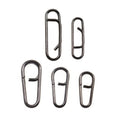 Fishing Stainless Steel Bent Head Oval Split Rings & Fast Snap Clips Fishing Lure Leaders Connector Accessories