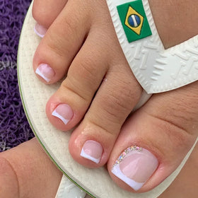 Wholesale Custom Design Bling Ballerina Pink French Press-On ABS Nails Tips Factory Price Long Acrylic Nails for Fingers