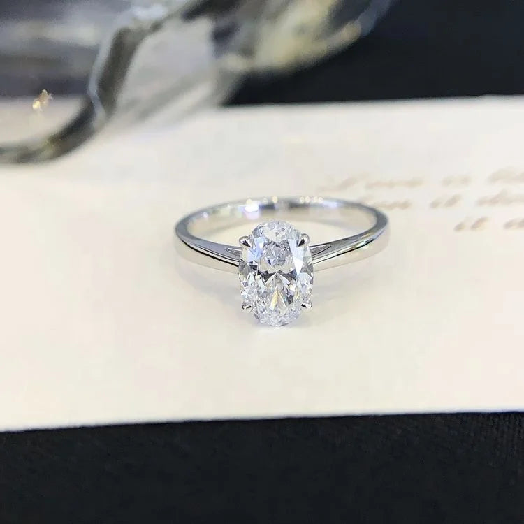 Gia Igi Certified CVD HPHT Lab Grown Diamond Engagement Ring 14k 18k Solid Gold & White Gold Rings for Women for Wedding Party