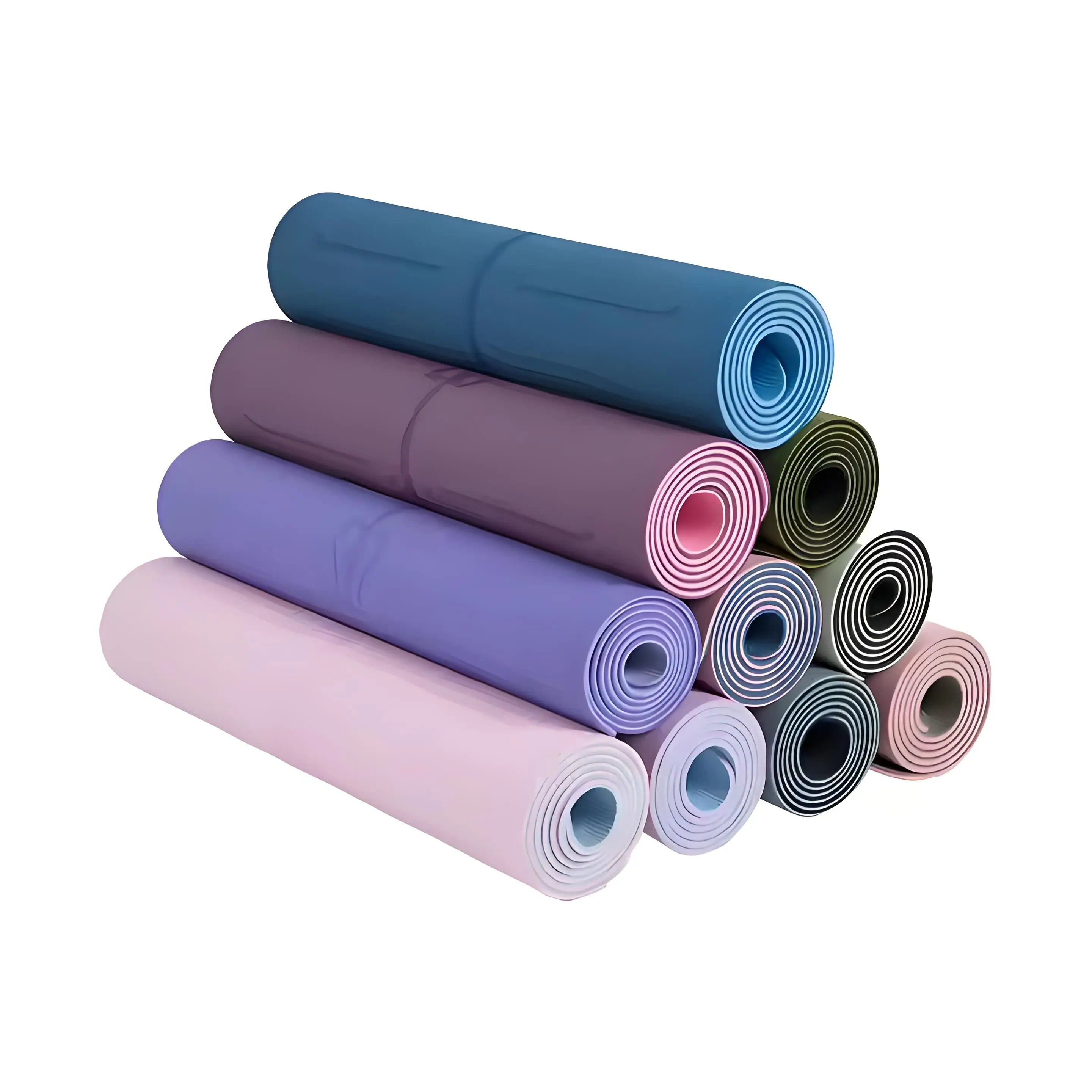 Top Sale Custom Logo Eco-Friendly TPE Yoga Mat Anti-Slip Natural PU Rubber for Exercise Customizable and Eco-conscious