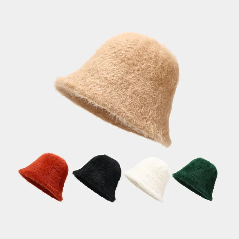 2026 New Available Wholesale Funny Crazy Autumn and Winter Hot Selling Fluffy Elegant Temperament Casual Fisherman Bucket Hat