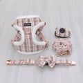 Adjustable Step in Dog Harness Fashion Raw Edge Luxury Dog Harness Vest Set
