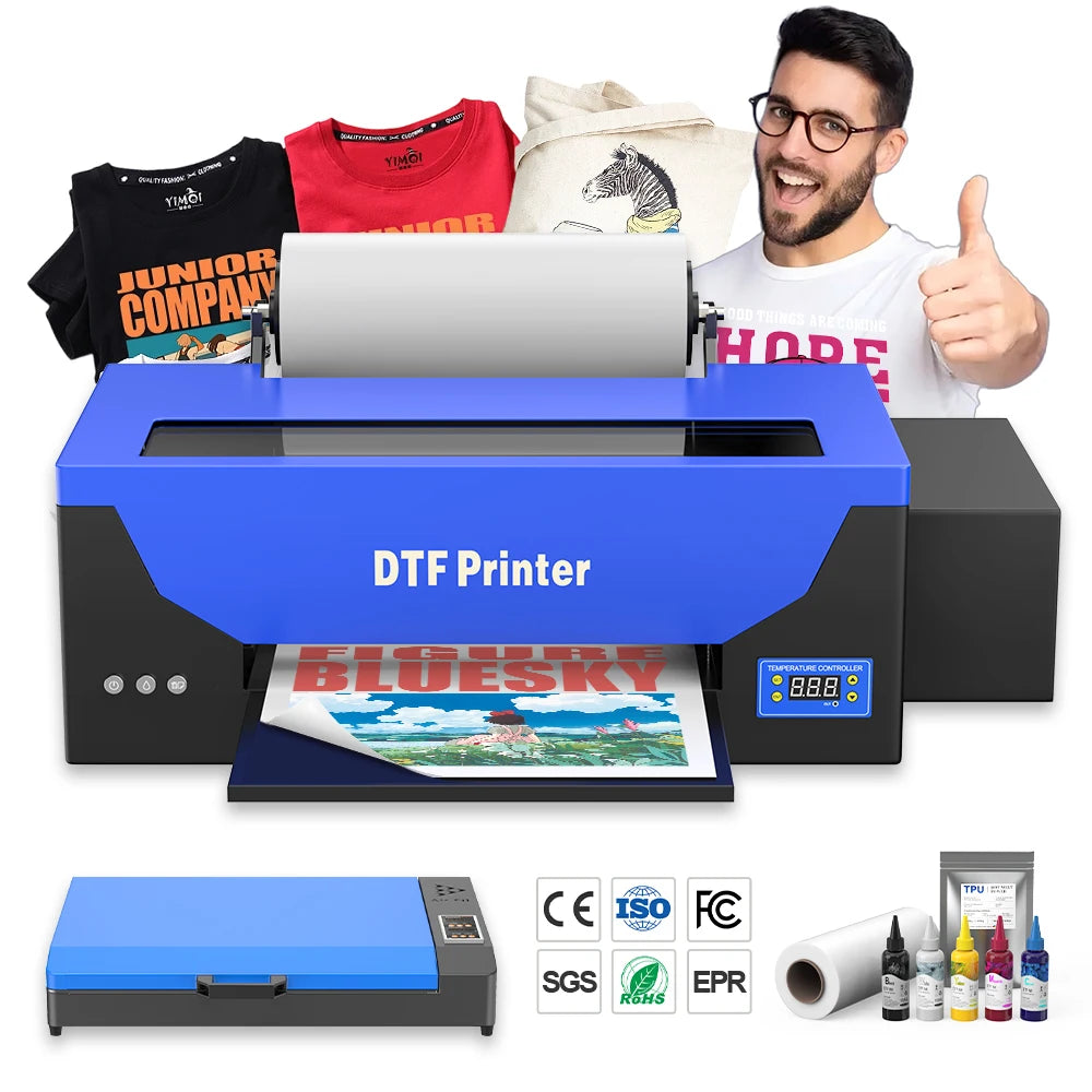 Colorsun White Toner L1800 R1390 Printer Inkjet Printer Impresora A3 Dtf Roll to Roll Pet Film t Shirt Printer Printing Machine