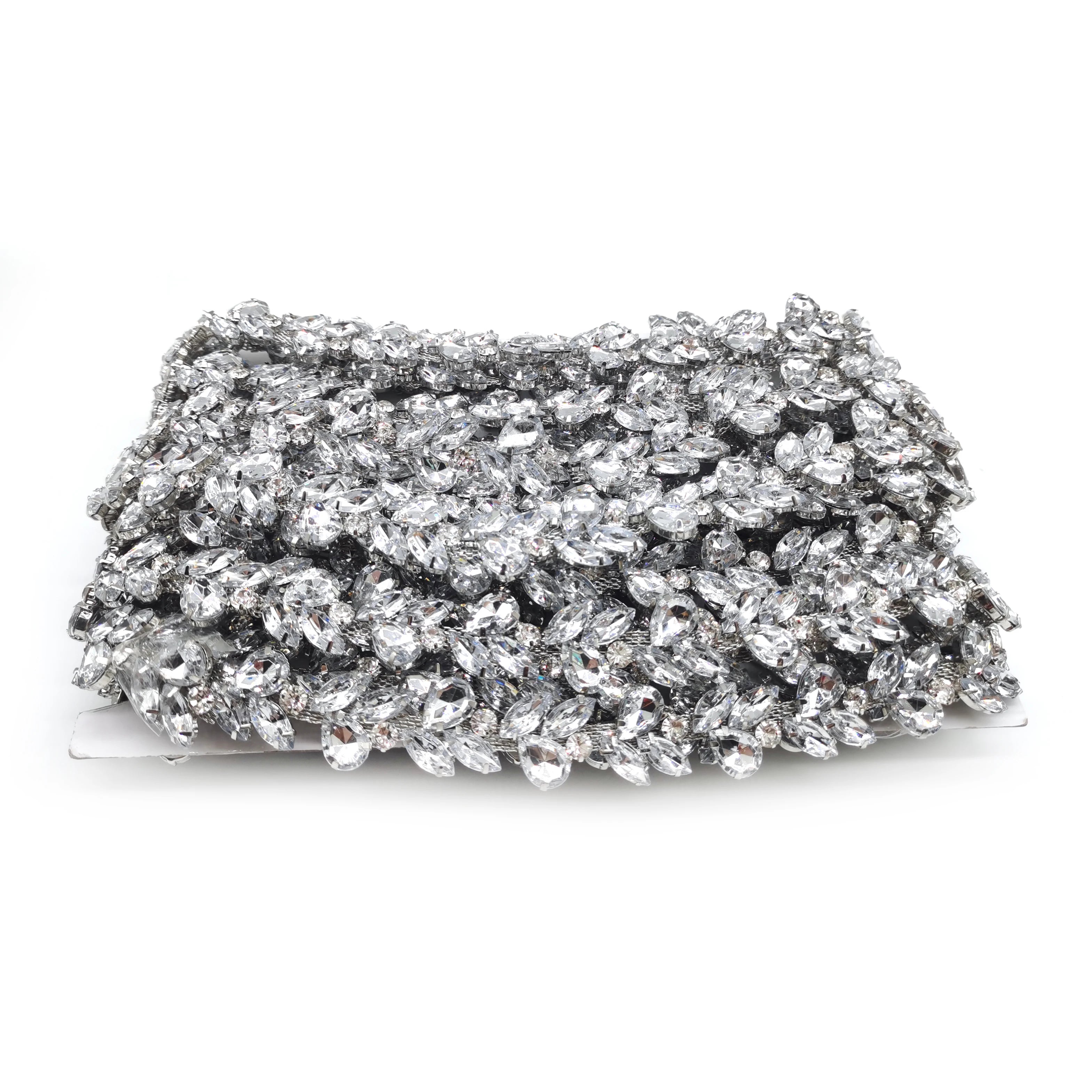 Nickel Plated Metal Sew-On Crystal Rhinestone Chain Trimming for Clothes Shoes & Bags Garment Decoration